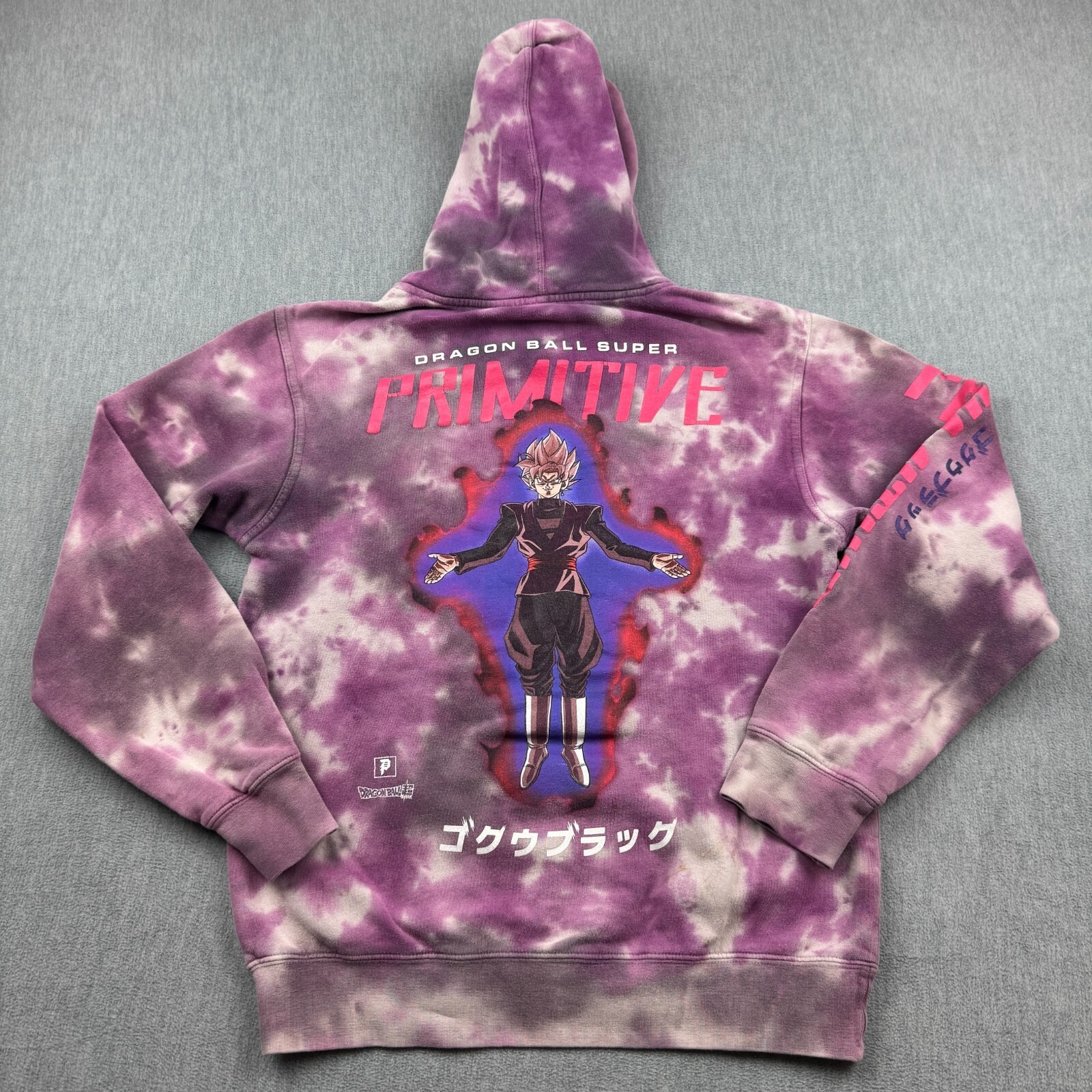Primitive X Dragon Ball Z Hoodie Small Purple Tie Dye Pullover Goku Sweatshirt